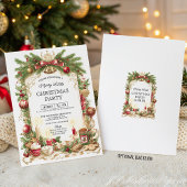 Invitation Carton d'invitation à la fête de Noël avec un nœud