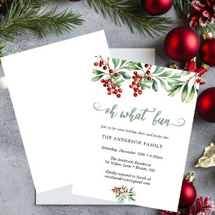 Invitation Carton d'invitation à la fête de Noël Holiday Holl