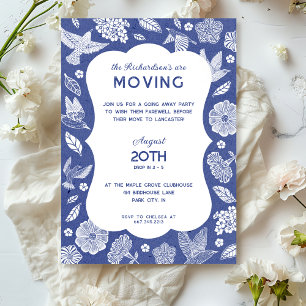 Invitation Carton d'invitation à la fête des oiseaux bleus et