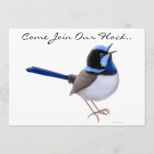 Invitation Carton d'invitation à la fête des oiseaux chanteur