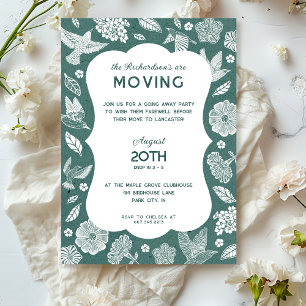 Invitation Carton d'invitation à la fête des oiseaux verts et