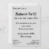 Invitation Carton d'invitation à la fête d'Halloween de l'Ara (Dos)