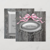 Invitation Carton d'invitation à la fête en bois de grange ro (Devant / Derrière)