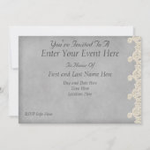 Invitation Carton d'invitation à la fête Jewels and Lace Gray (Dos)