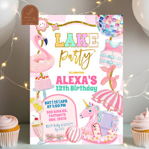 Invitation Carton d'invitation à la fête rétro prépa du lac