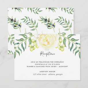 Invitation Carton d'invitation à la réception de mariage Rose