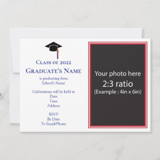 Invitation Carton d'invitation à la remise des diplômes avec