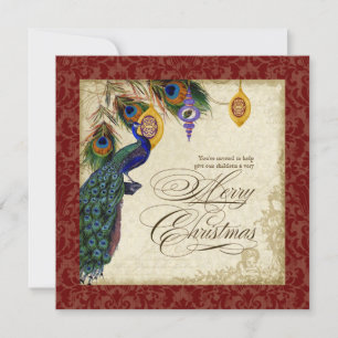 Invitation Carton d'invitation à la soirée de Noël de Paon & 