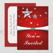 Invitation Carton d'invitation à la soirée des Étoiles Rouges (Devant / Derrière)