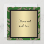 Invitation Carton d'invitation à la soirée en noir, or et dam (Dos)