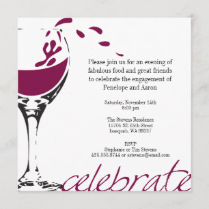 Invitation Carton d'invitation à la soirée Merlot à éclabouss