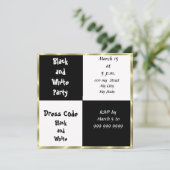 Invitation Carton d'invitation à la soirée noir et blanc (Debout devant)