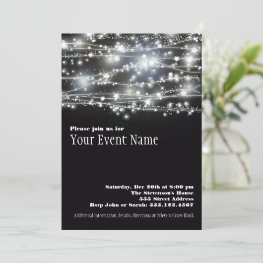 Invitation Carton d'invitation à la soirée noire et blanche d (Debout devant)