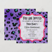 Invitation Carton d'invitation à motif léopard poursoirée vio (Devant / Derrière)