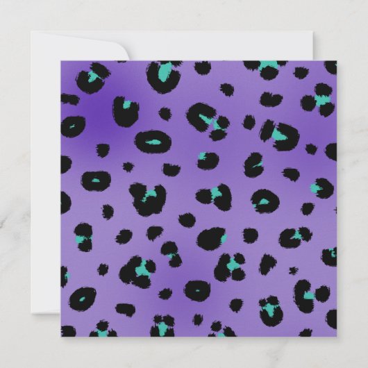 Invitation Carton d'invitation à motif léopard violet pour fê (Dos)