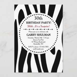 Invitation Carton d'invitation à motif zèbre