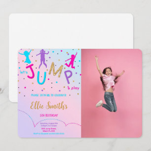 Invitation Carton d'invitation à photo Let's Jump