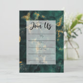 Invitation Carton d'invitation à remplir en vert émeraude (Debout devant)