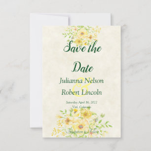 Invitation Carton d'invitation à sauver la date florale aquar