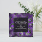 Invitation Carton d'invitation à thème léopard violet pour so (Debout devant)