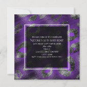 Invitation Carton d'invitation à thème léopard violet pour so (Devant)