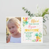 Invitation Carton d'invitation à un anniversaire Aloha aquare (Debout devant)