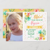 Invitation Carton d'invitation à un anniversaire Aloha aquare (Devant / Derrière)