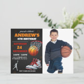Invitation Carton d'invitation à un anniversaire avec photo d (Debout devant)