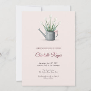 Invitation Carton d'invitation à un mariage avec des tulipes