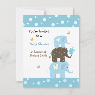 Invitation Carton d'invitation à une baby shower avec des élé