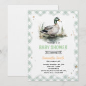 Invitation Carton d'invitation à une baby shower Canard colve (Devant / Derrière)