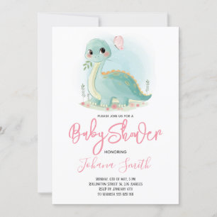 Invitation Carton d'invitation à une baby shower Dinosaure Di