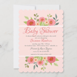 Invitation Carton d'invitation à une baby shower Fantaisie Fl