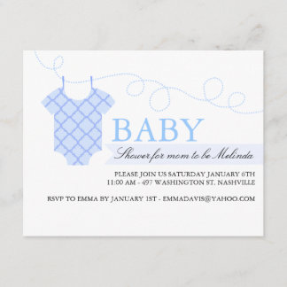 Invitation Carton d'invitation à une baby shower moderne avec