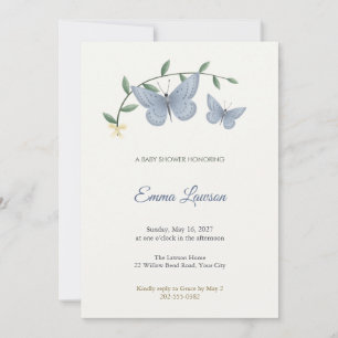 Invitation Carton d'invitation à une baby shower Papillon Met