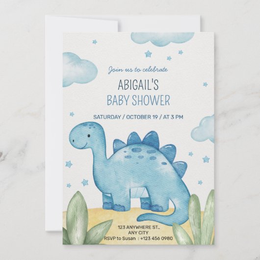 Invitation Carton d'invitation à une baby shower pour garçon  (Devant)