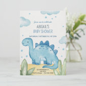 Invitation Carton d'invitation à une baby shower pour garçon  (Debout devant)