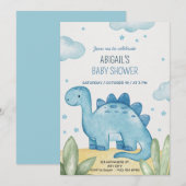 Invitation Carton d'invitation à une baby shower pour garçon  (Devant / Derrière)