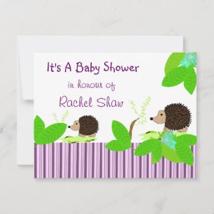 Invitation Carton d'invitation à une baby shower pour hérisso