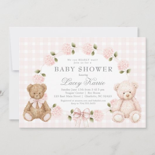Invitation Carton d'invitation à une baby shower pour Nous po (Devant)