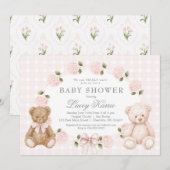 Invitation Carton d'invitation à une baby shower pour Nous po (Devant / Derrière)