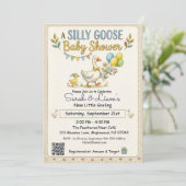 Invitation Carton d'invitation à une baby shower Rétro Canard (Debout devant)