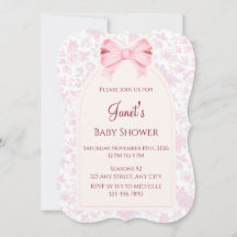 Carton d'invitation à une baby shower rose floral
