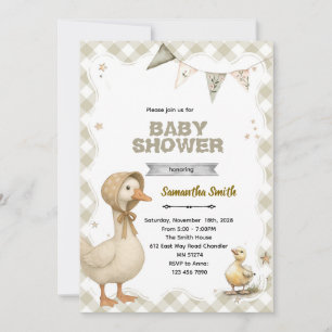 Invitation Carton d'invitation à une baby shower Silly Goose