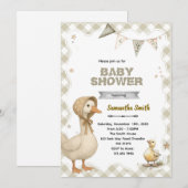 Invitation Carton d'invitation à une baby shower Silly Goose (Devant / Derrière)