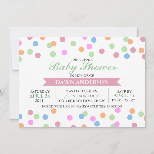 Invitation Carton d'invitation à une baby shower Sprinkle (Devant)