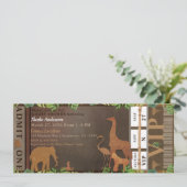 Invitation Carton d'invitation à une Baby Shower sur le thème (Debout devant)