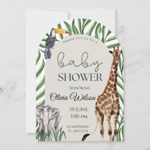 Invitation Carton d'invitation à une Baby Shower sur les Anim