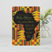 Invitation Carton d'invitation à une Baby Shower Tribale Afri (Debout devant)