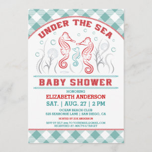 Invitation Carton d'invitation à une baby shower Under the Se